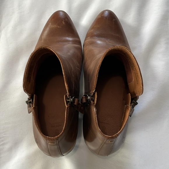 Frye Judith Double Zip Brown Leather Ankle Boots - Picture 5 of 13